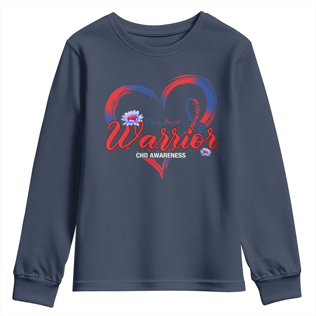 I'm A Heart Warrior Youth Sweatshirt Congenital Heart Disease CHD Support
