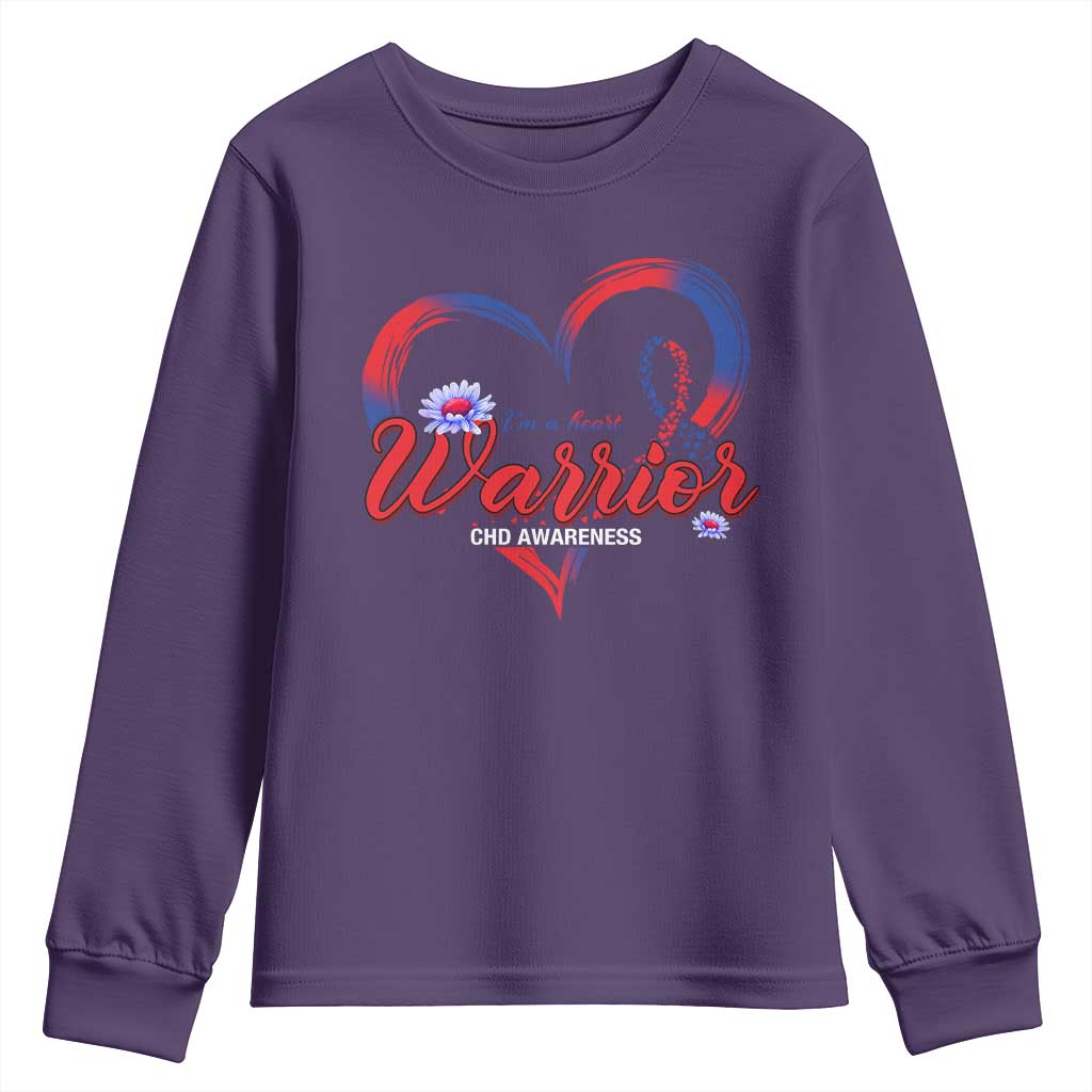 I'm A Heart Warrior Youth Sweatshirt Congenital Heart Disease CHD Support