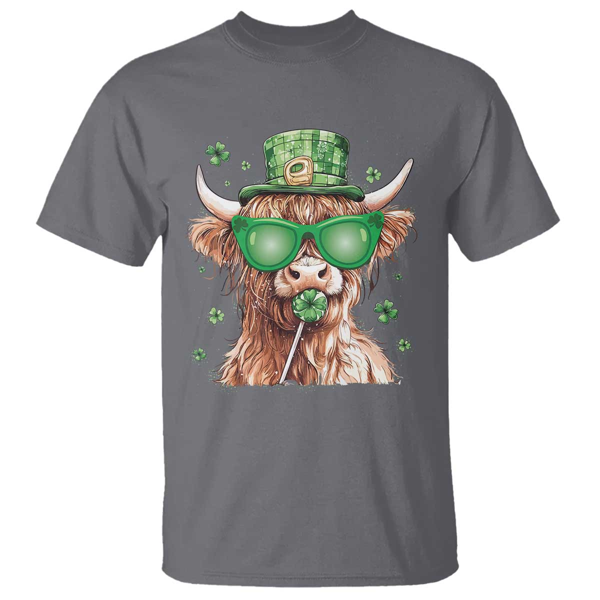 funny-st-patricks-day-highland-cow-shamrock-t-shirt