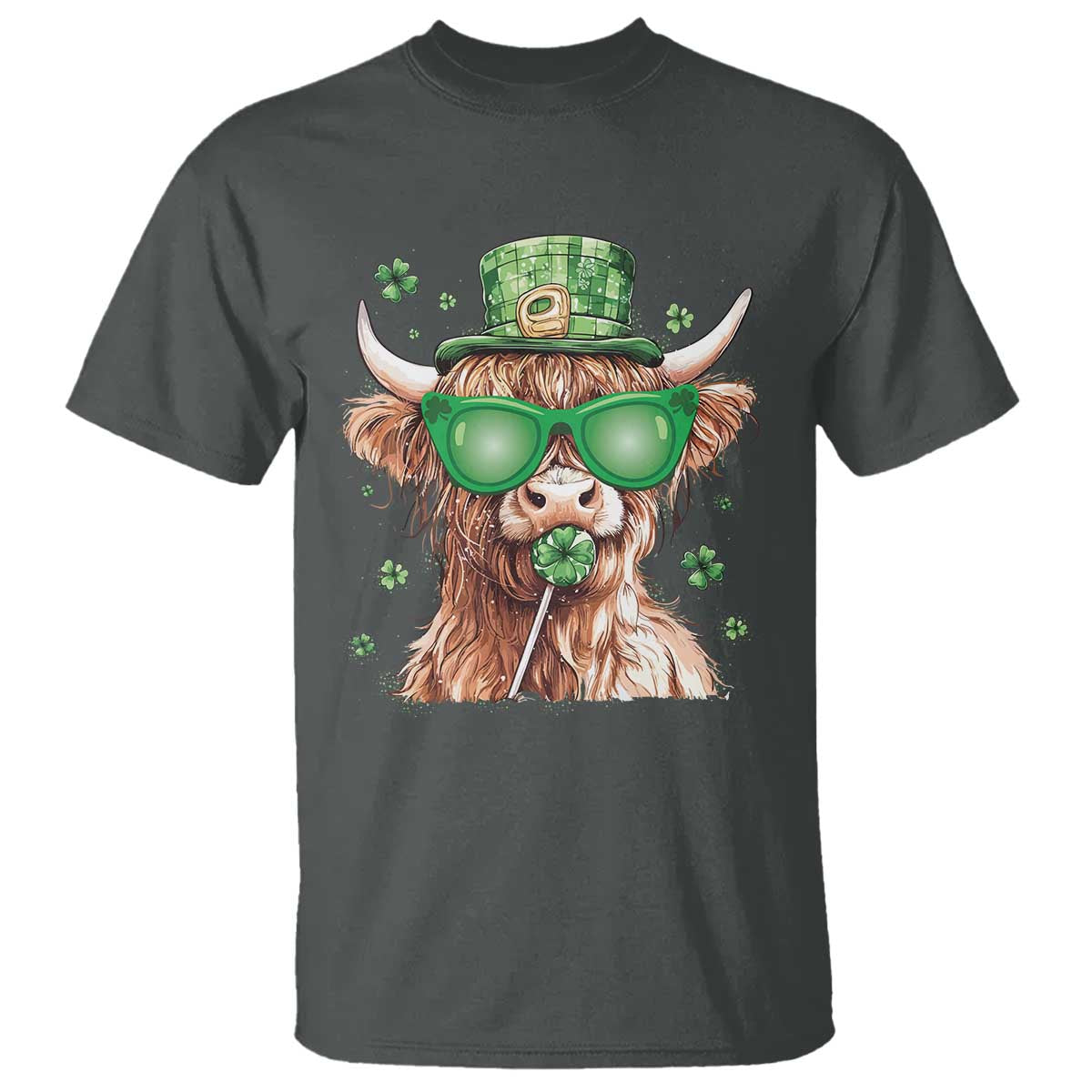 funny-st-patricks-day-highland-cow-shamrock-t-shirt