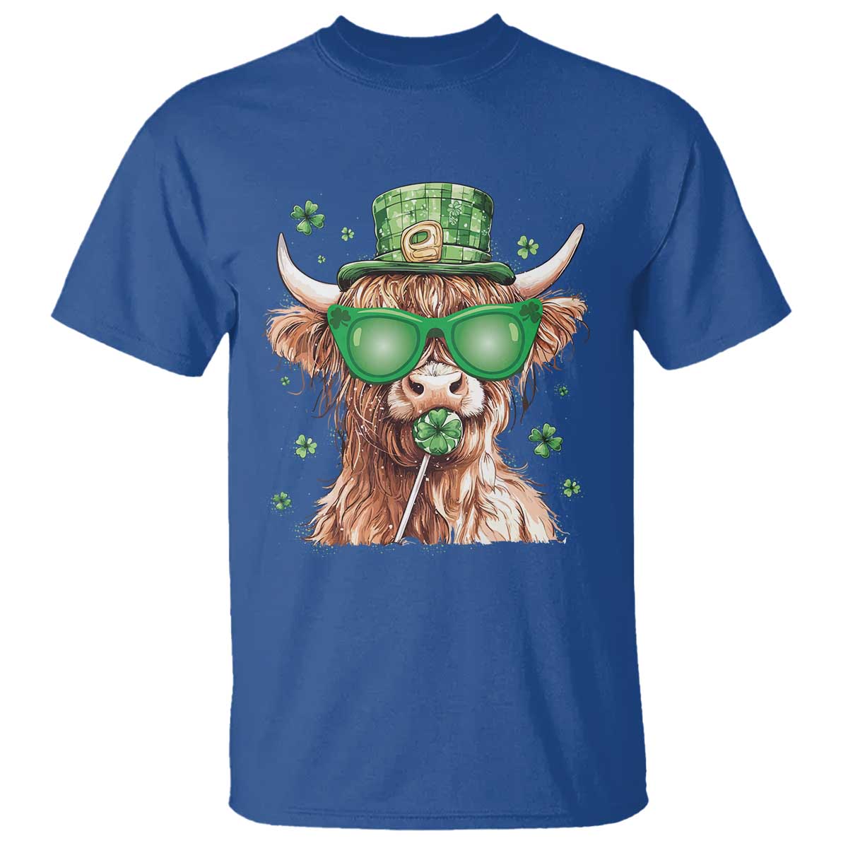 funny-st-patricks-day-highland-cow-shamrock-t-shirt