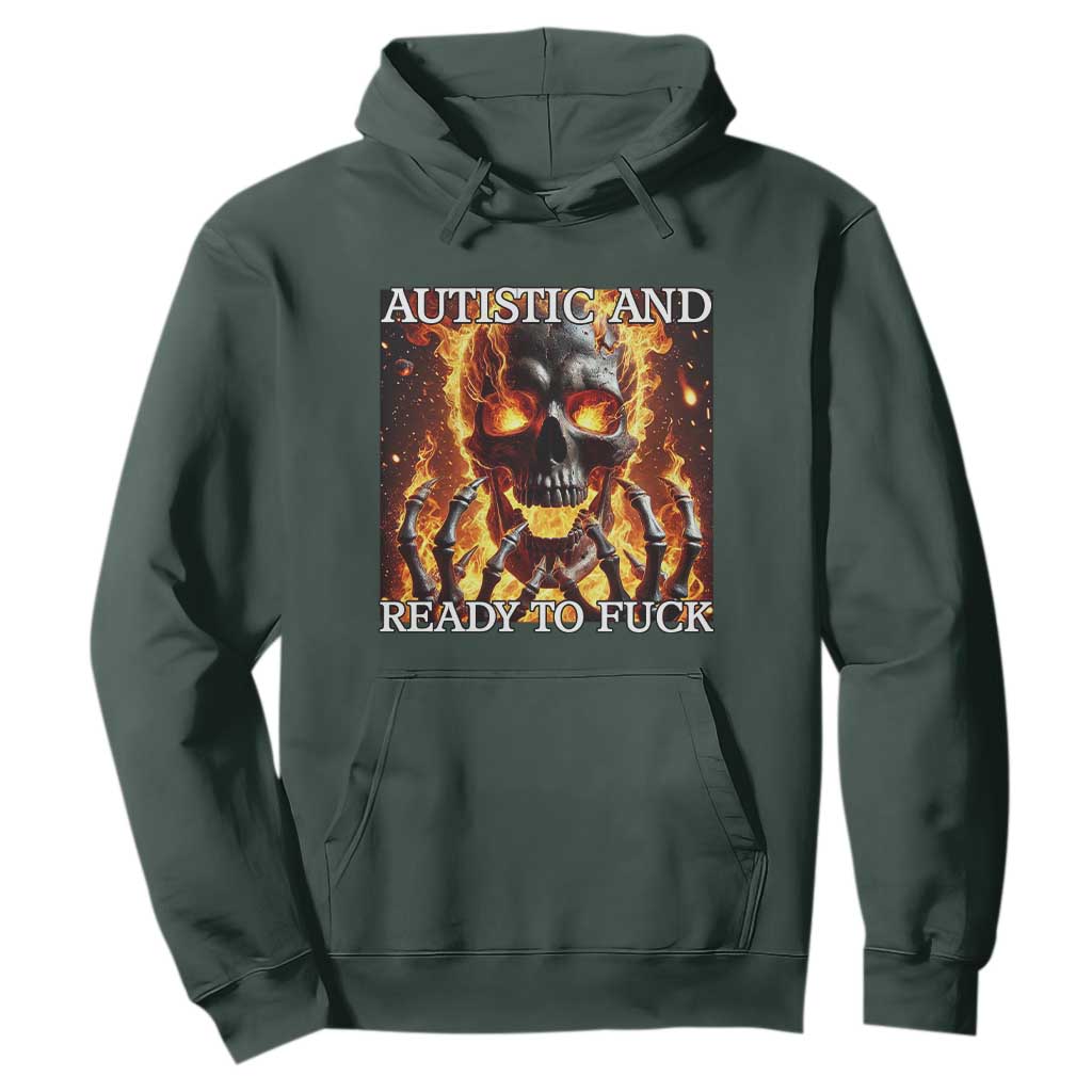 Funny Autistic Fire Skeleton Hoodie Autism Humor Joke