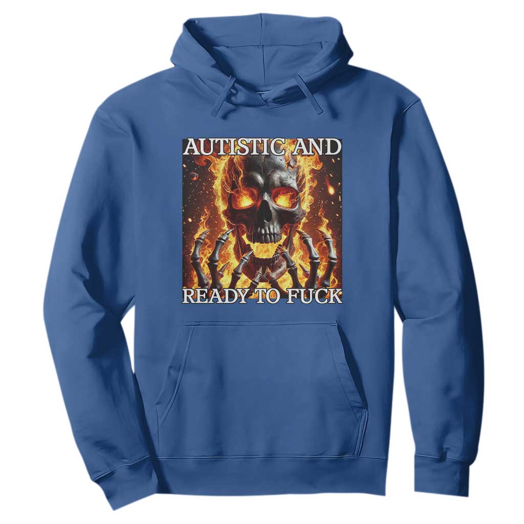 Funny Autistic Fire Skeleton Hoodie Autism Humor Joke