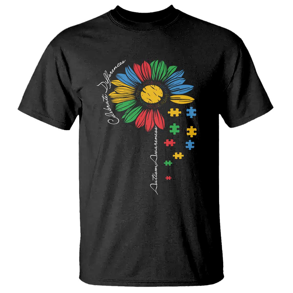 autism-awareness-celebrate-differences-t-shirt-sunflower-puzzle-pieces
