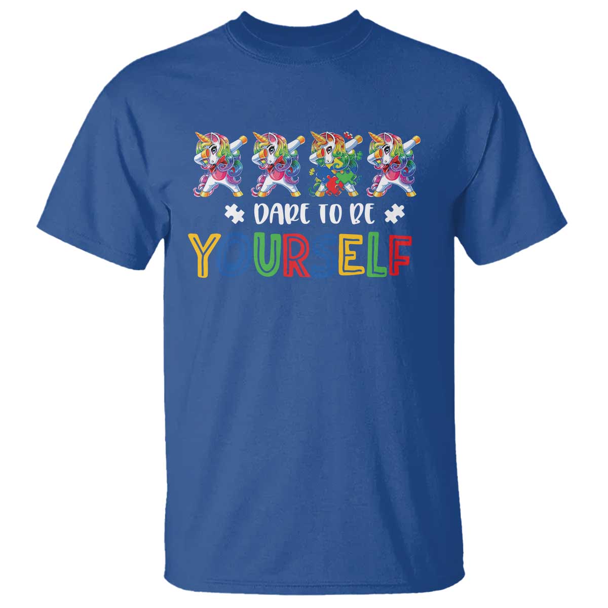 Funny Autism Support Dare To Be Yourself T Shirt Dabbing Unicorn
