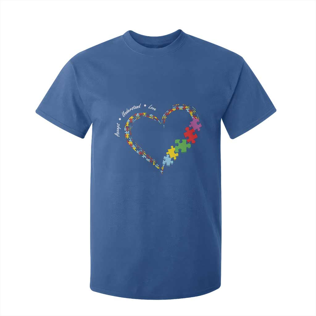 Autism Support Accept Understand Love T Shirt For Kid Love Heart Puzzle Pieces