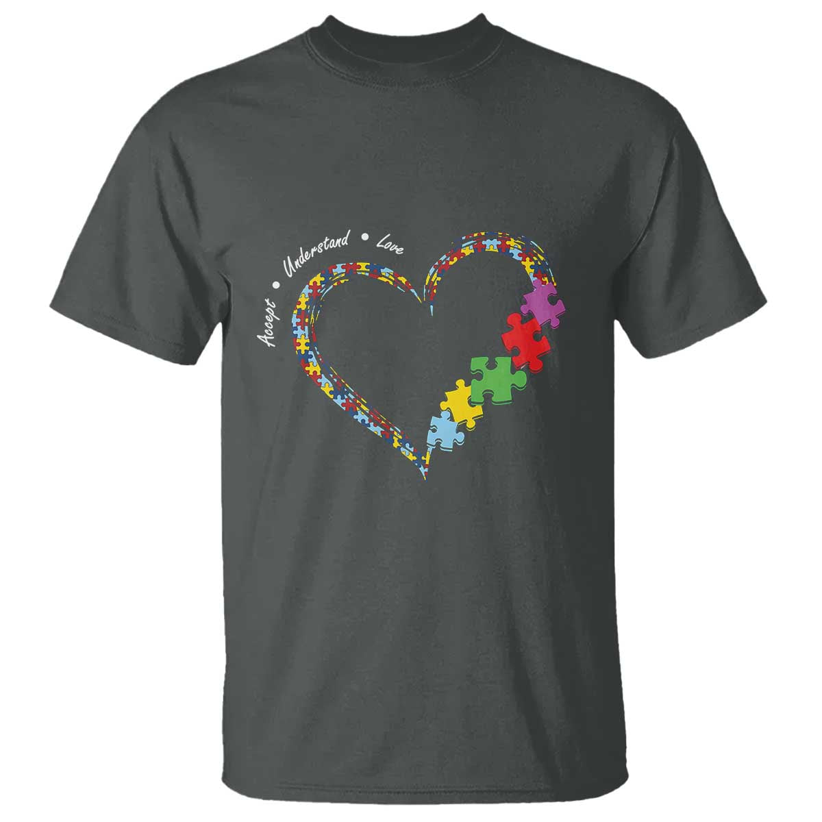 Autism Support Accept Understand Love T Shirt Love Heart Puzzle Pieces