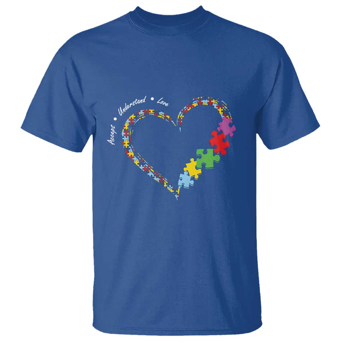 Autism Support Accept Understand Love T Shirt Love Heart Puzzle Pieces
