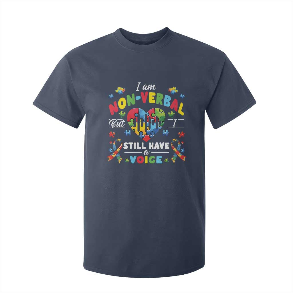 I Am Non Verbal But I Still Have A Voice Autism Support T Shirt For Kid Heart Puzzle
