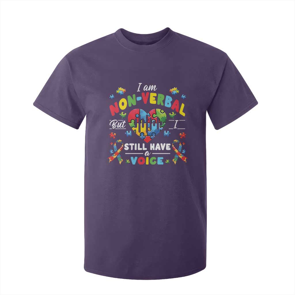 I Am Non Verbal But I Still Have A Voice Autism Support T Shirt For Kid Heart Puzzle