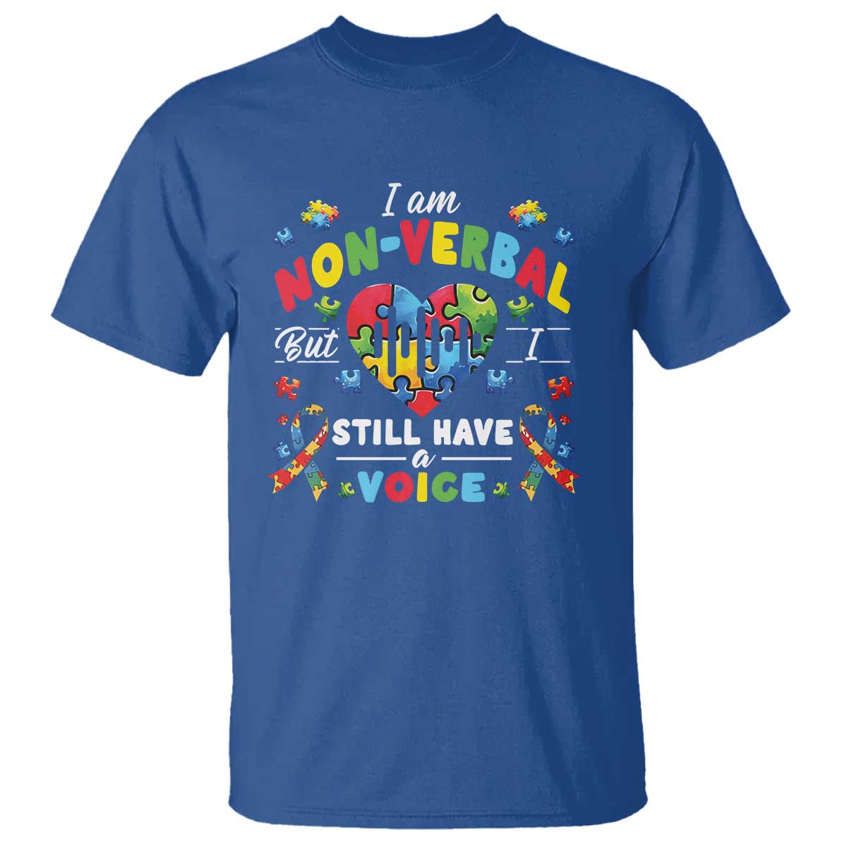 I Am Non Verbal But I Still Have A Voice Autism Support T Shirt Heart Puzzle