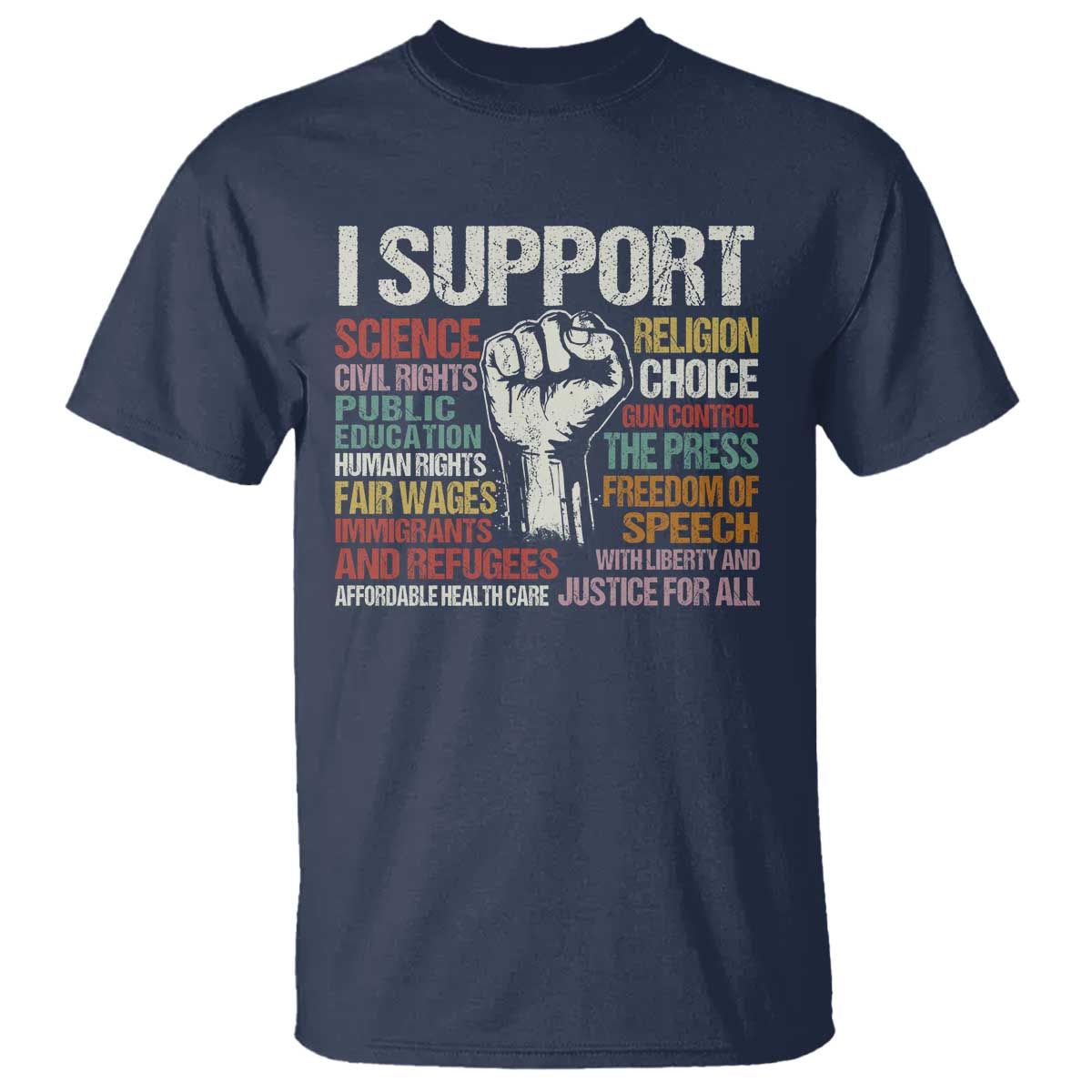 i-support-progressive-liberal-human-rights-t-shirt-vintage-hand-fist