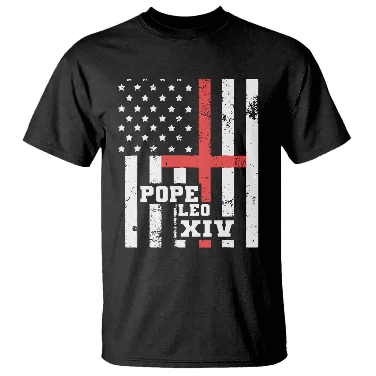 pope-leo-xiv-t-shirt-first-american-pope-catholic-religious-cross-american-flag