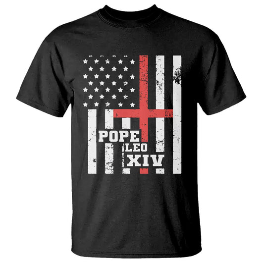 pope-leo-xiv-t-shirt-first-american-pope-catholic-religious-cross-american-flag