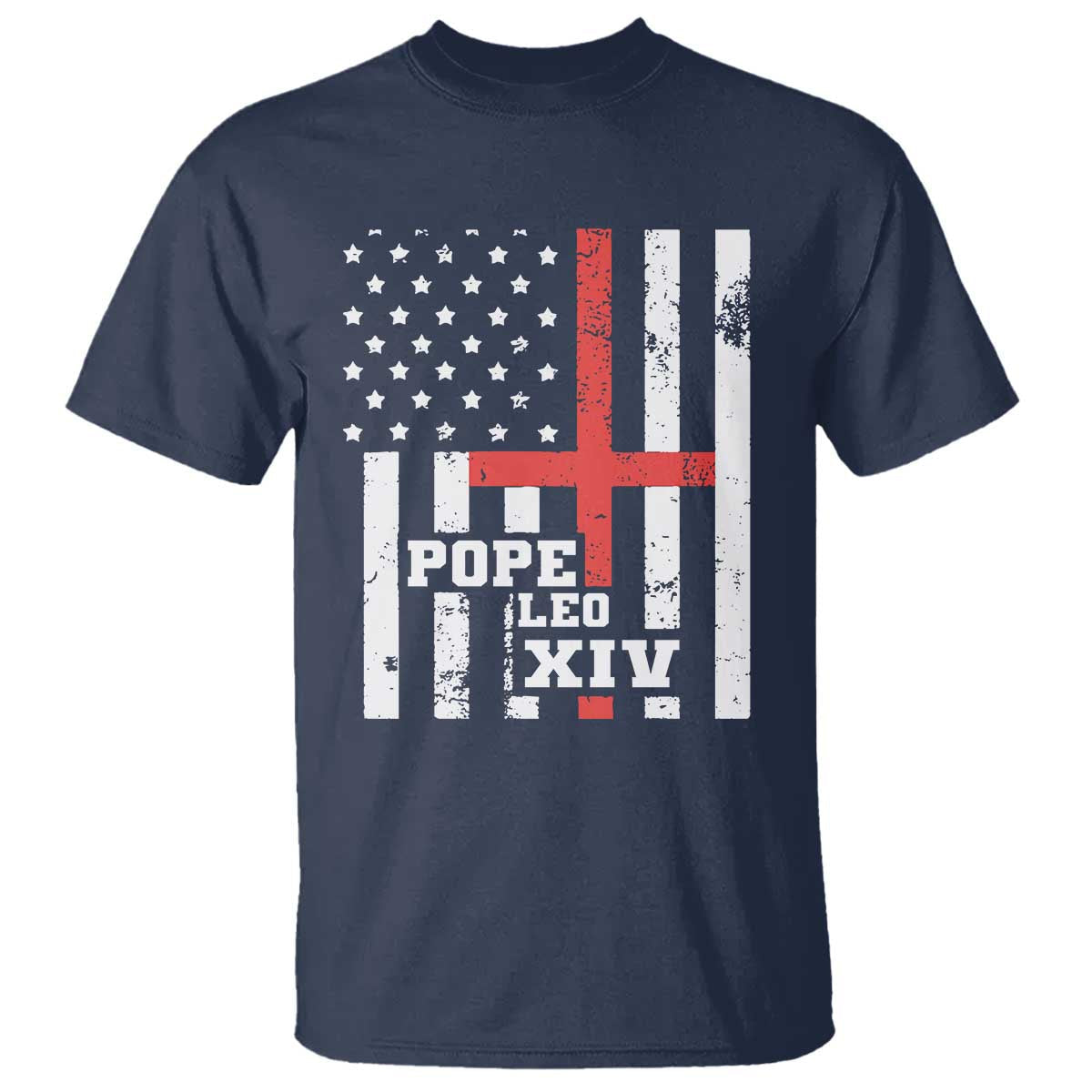 pope-leo-xiv-t-shirt-first-american-pope-catholic-religious-cross-american-flag