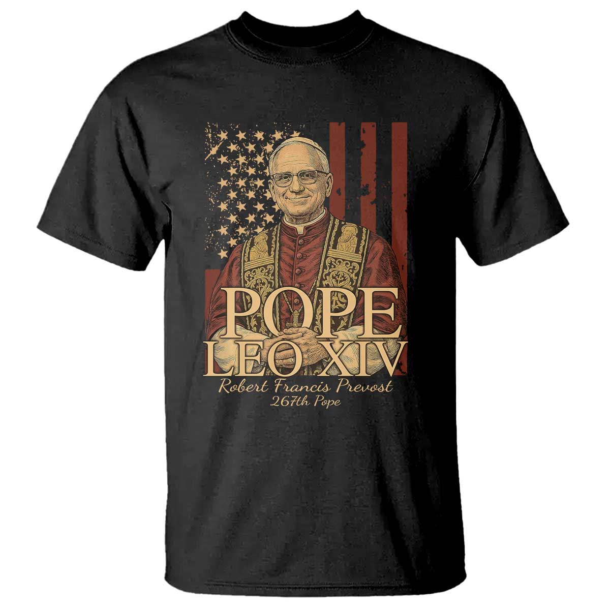 cardinal-pope-leo-xiv-t-shirt-267th-robert-francis-prevost-american-flag