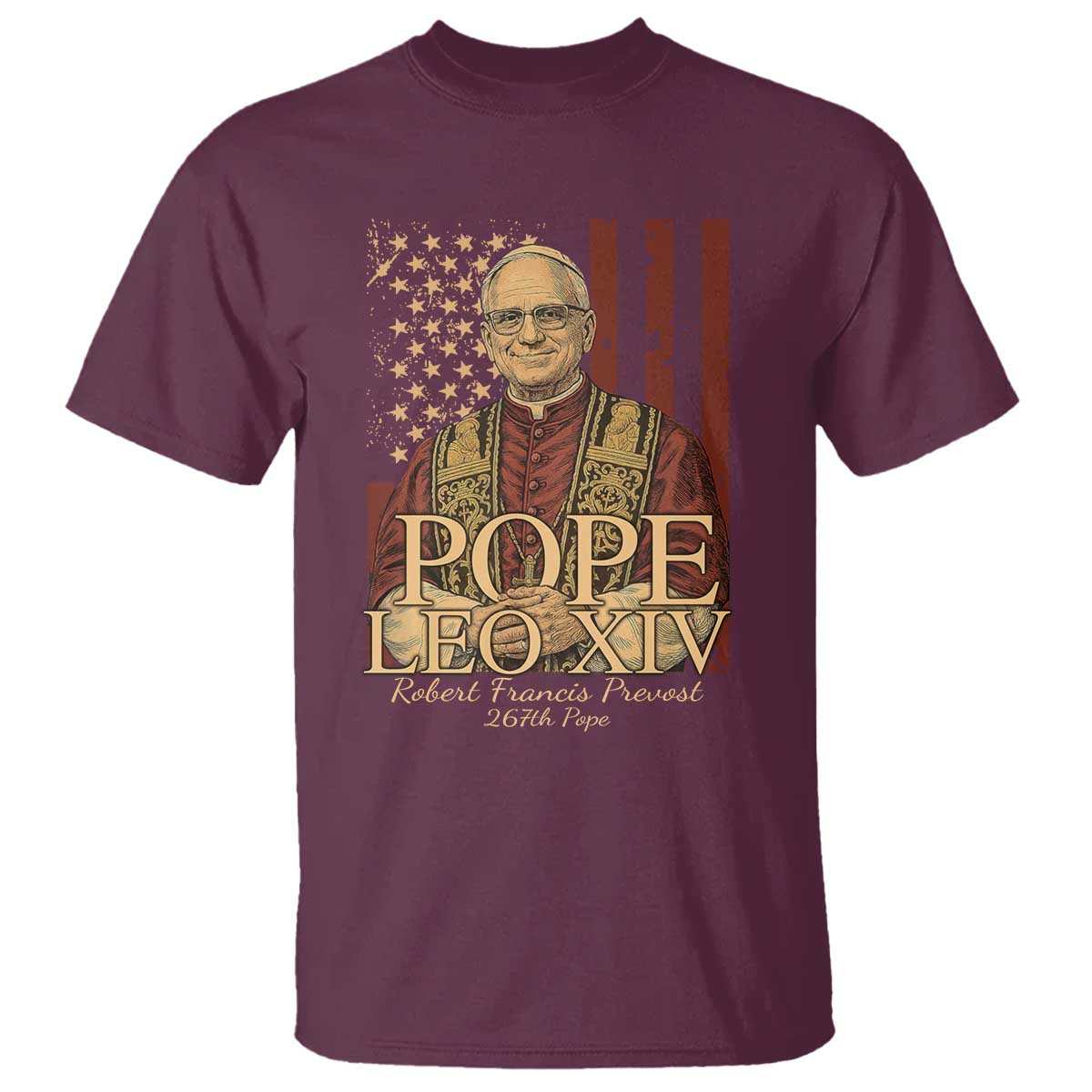 cardinal-pope-leo-xiv-t-shirt-267th-robert-francis-prevost-american-flag