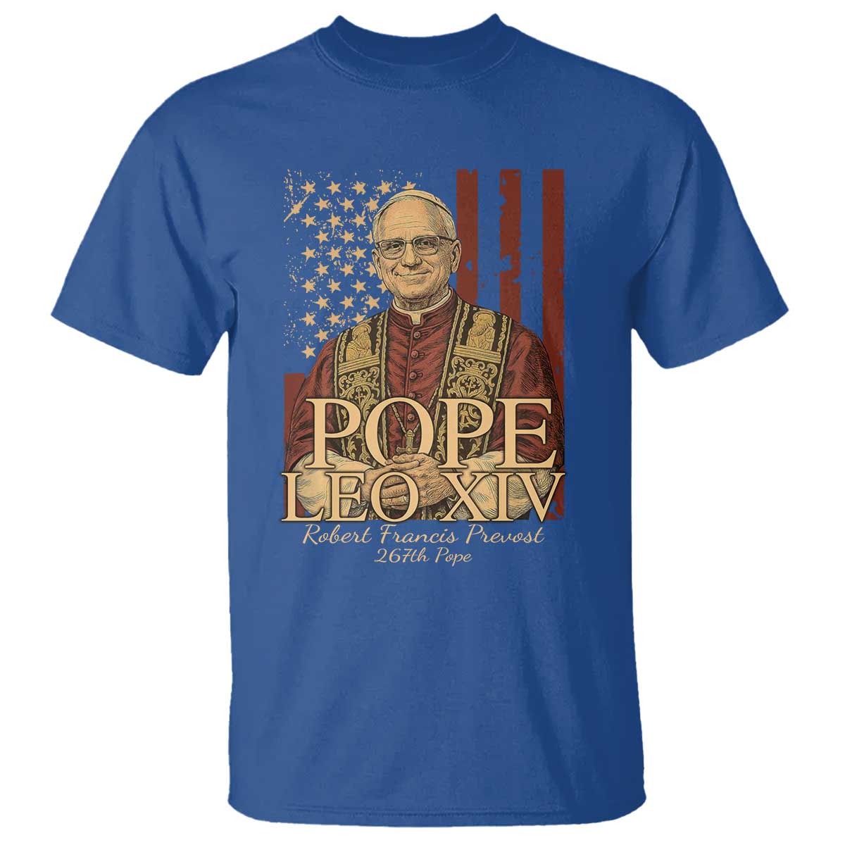 cardinal-pope-leo-xiv-t-shirt-267th-robert-francis-prevost-american-flag
