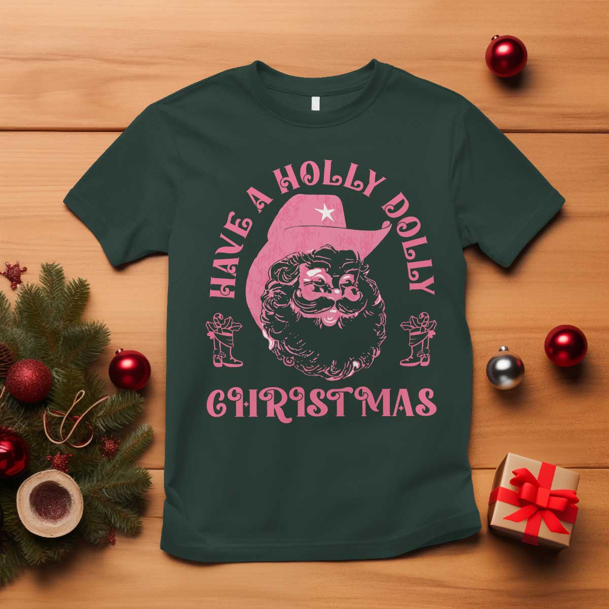 western-xmas-t-shirt-have-a-holly-dolly-christmas-cowboy-santa