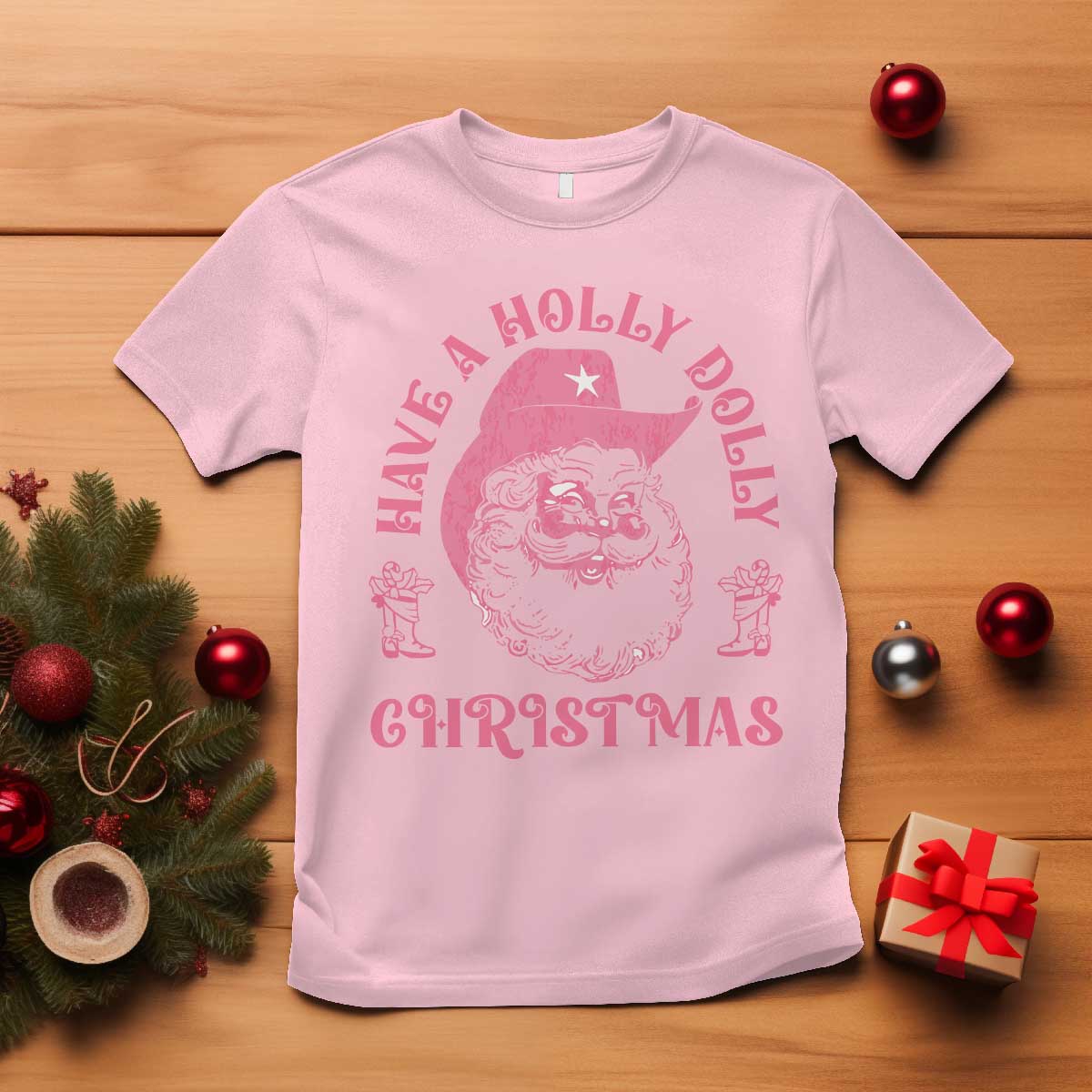 western-xmas-t-shirt-have-a-holly-dolly-christmas-cowboy-santa