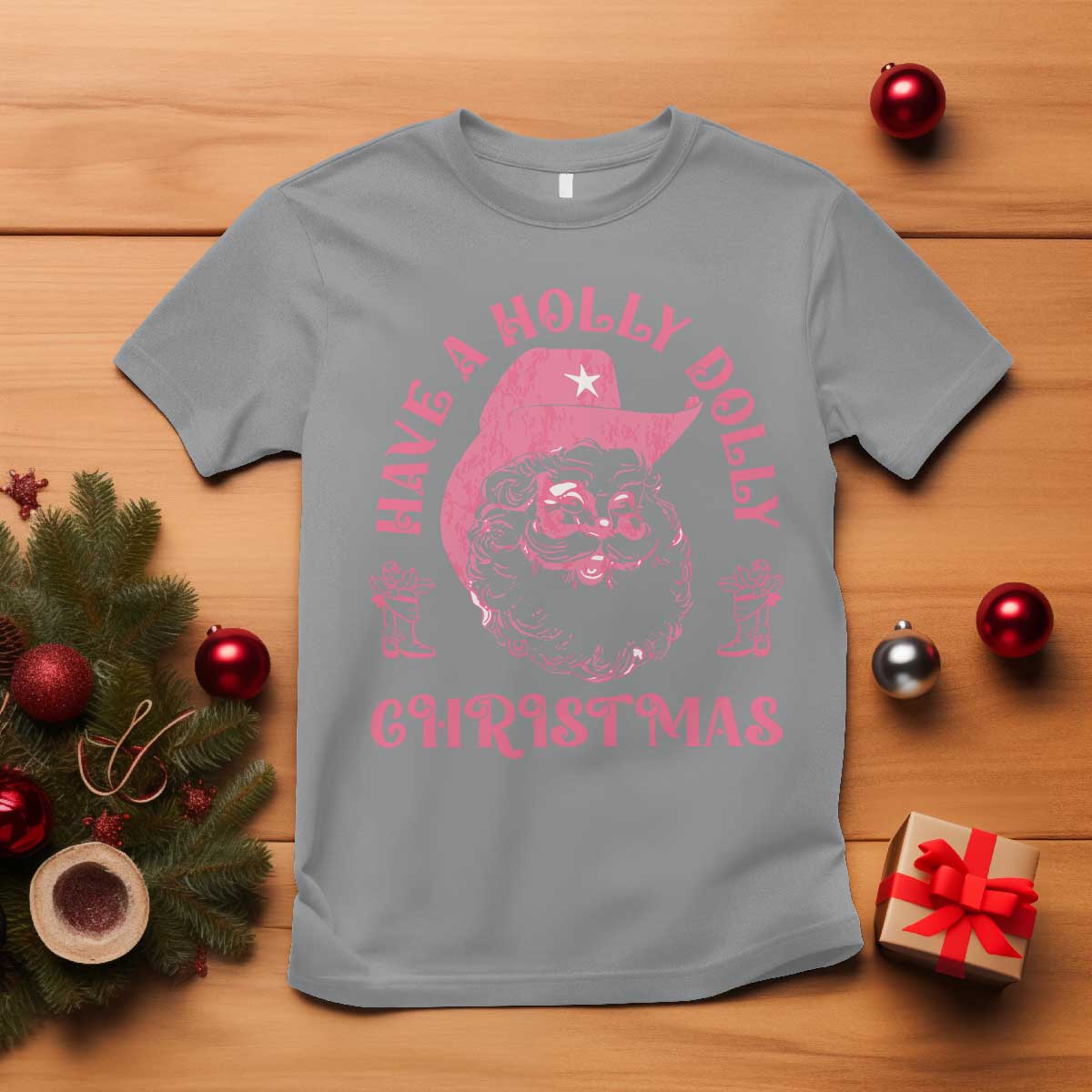 western-xmas-t-shirt-have-a-holly-dolly-christmas-cowboy-santa