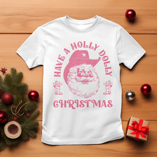 western-xmas-t-shirt-have-a-holly-dolly-christmas-cowboy-santa