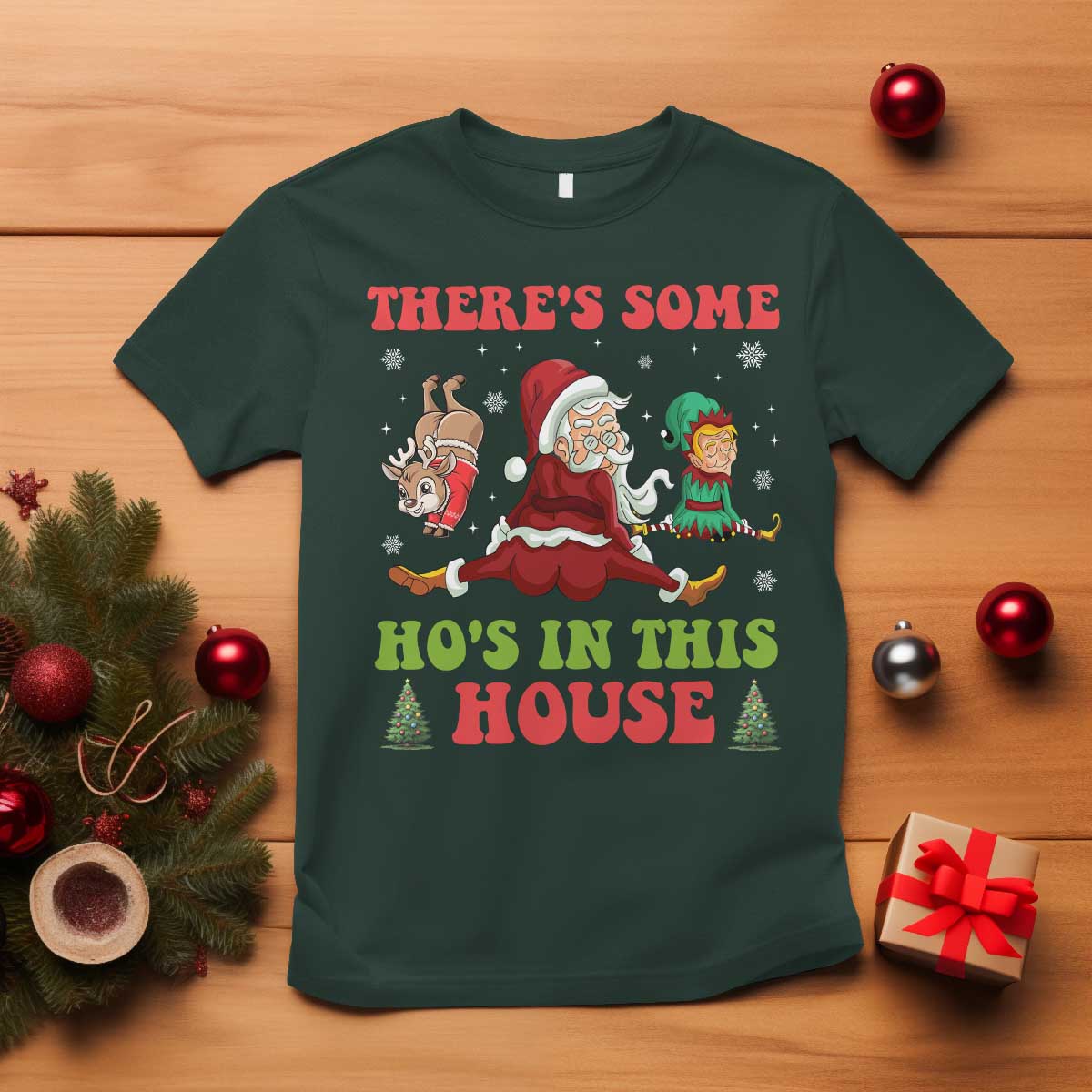 funny-christmas-naughty-santa-t-shirt-theres-some-hos-in-this-house-elf-reindeers
