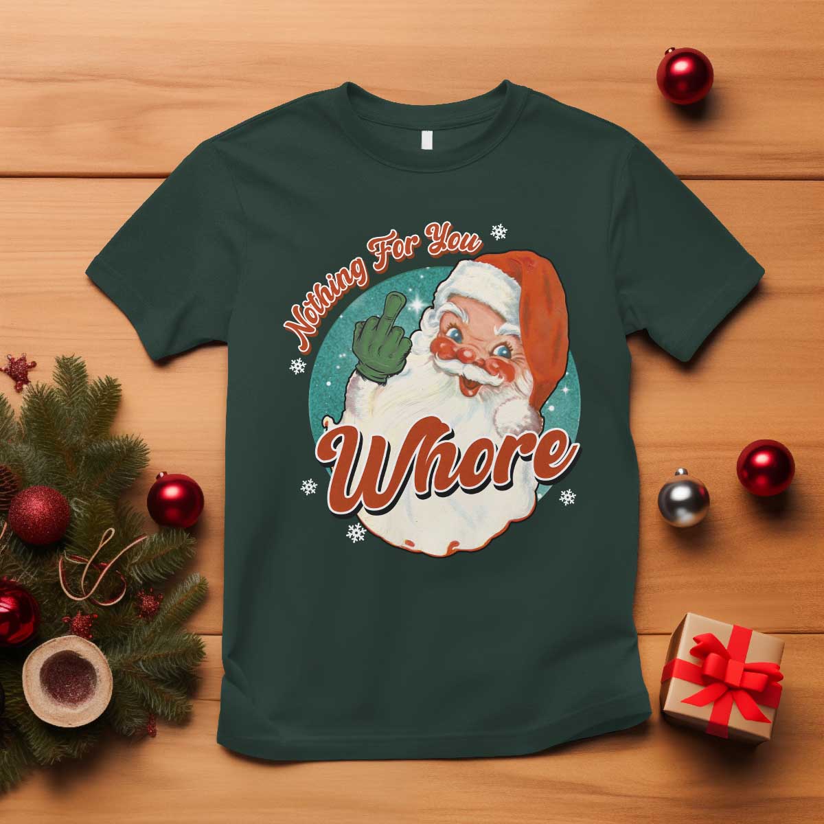 funny-christmas-retro-santa-t-shirt-nothing-for-you-whore-middle-finger