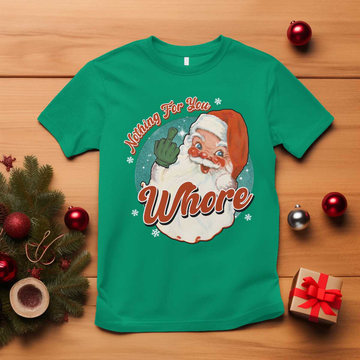 funny-christmas-retro-santa-t-shirt-nothing-for-you-whore-middle-finger