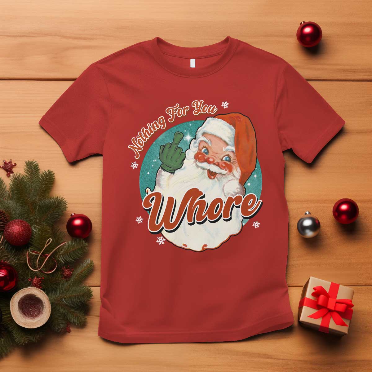 funny-christmas-retro-santa-t-shirt-nothing-for-you-whore-middle-finger