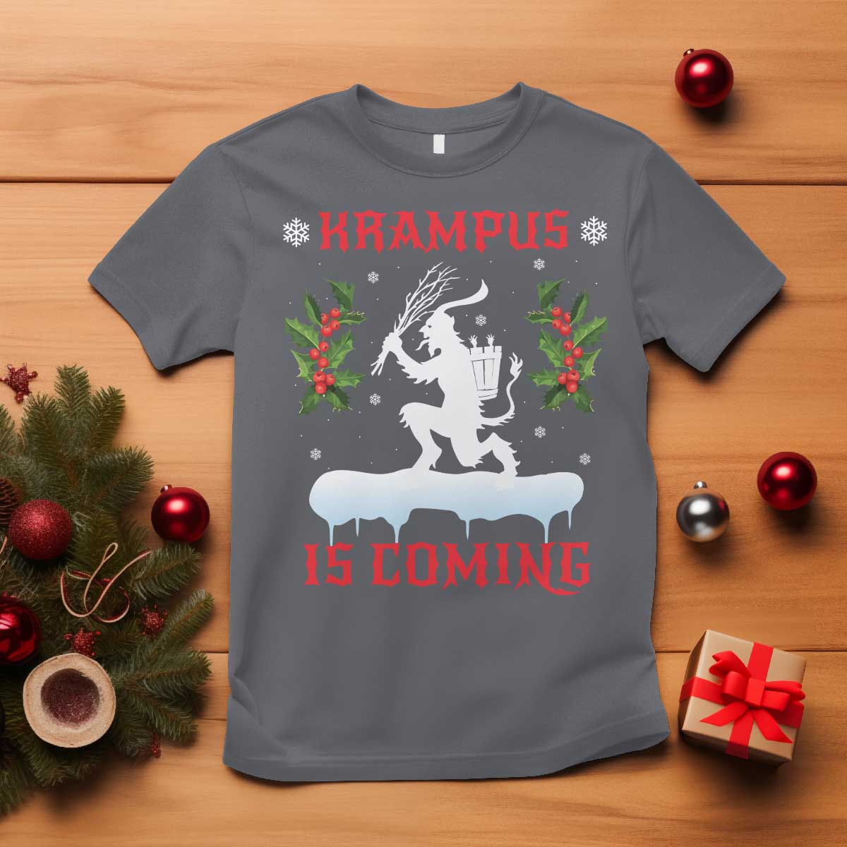 funny-christmas-yule-krampus-is-coming-mistletoe-t-shirt