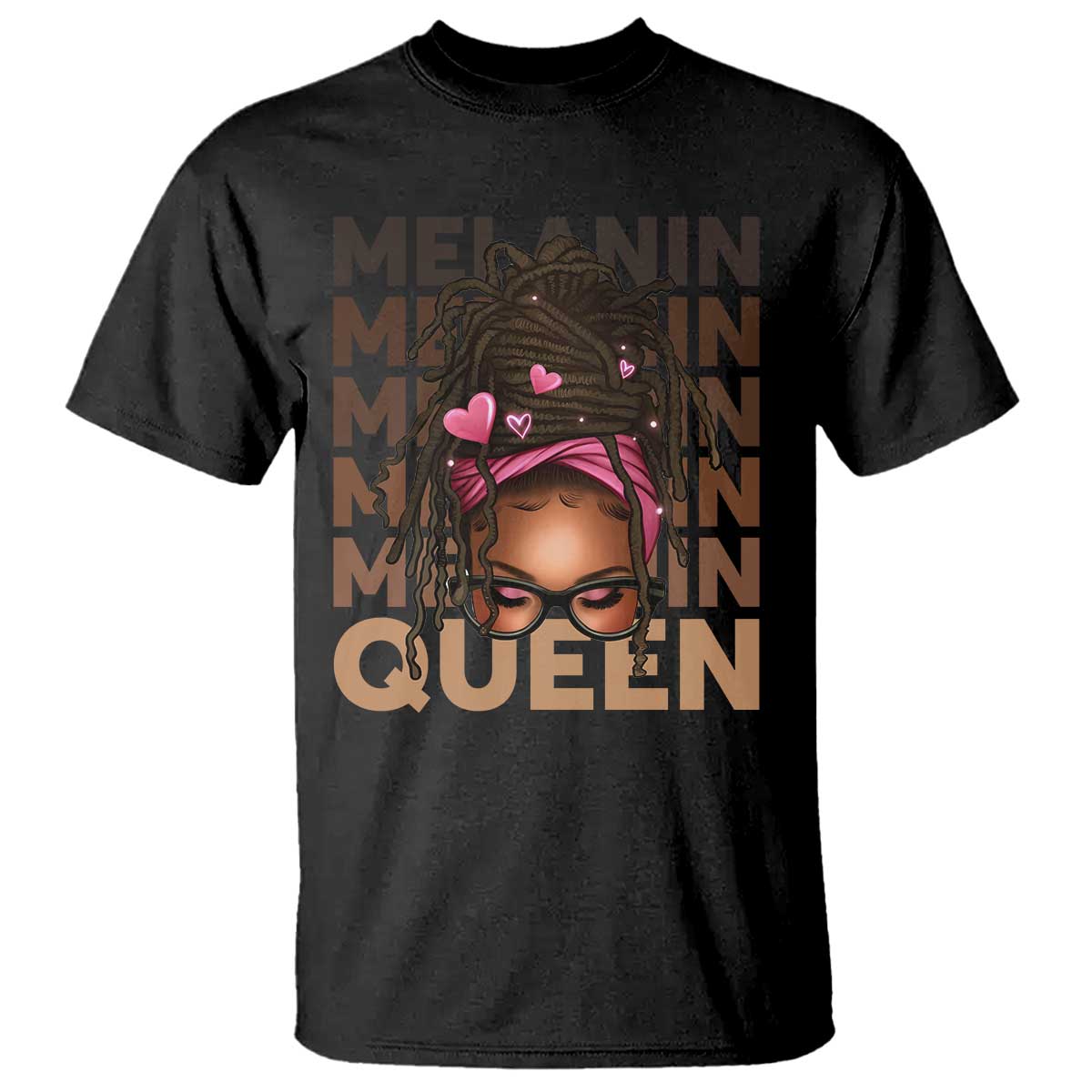 african-american-pride-t-shirt-melanin-queen-afro-messy-bun