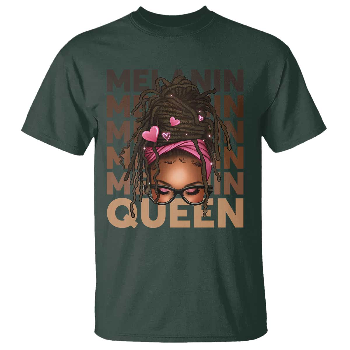 african-american-pride-t-shirt-melanin-queen-afro-messy-bun