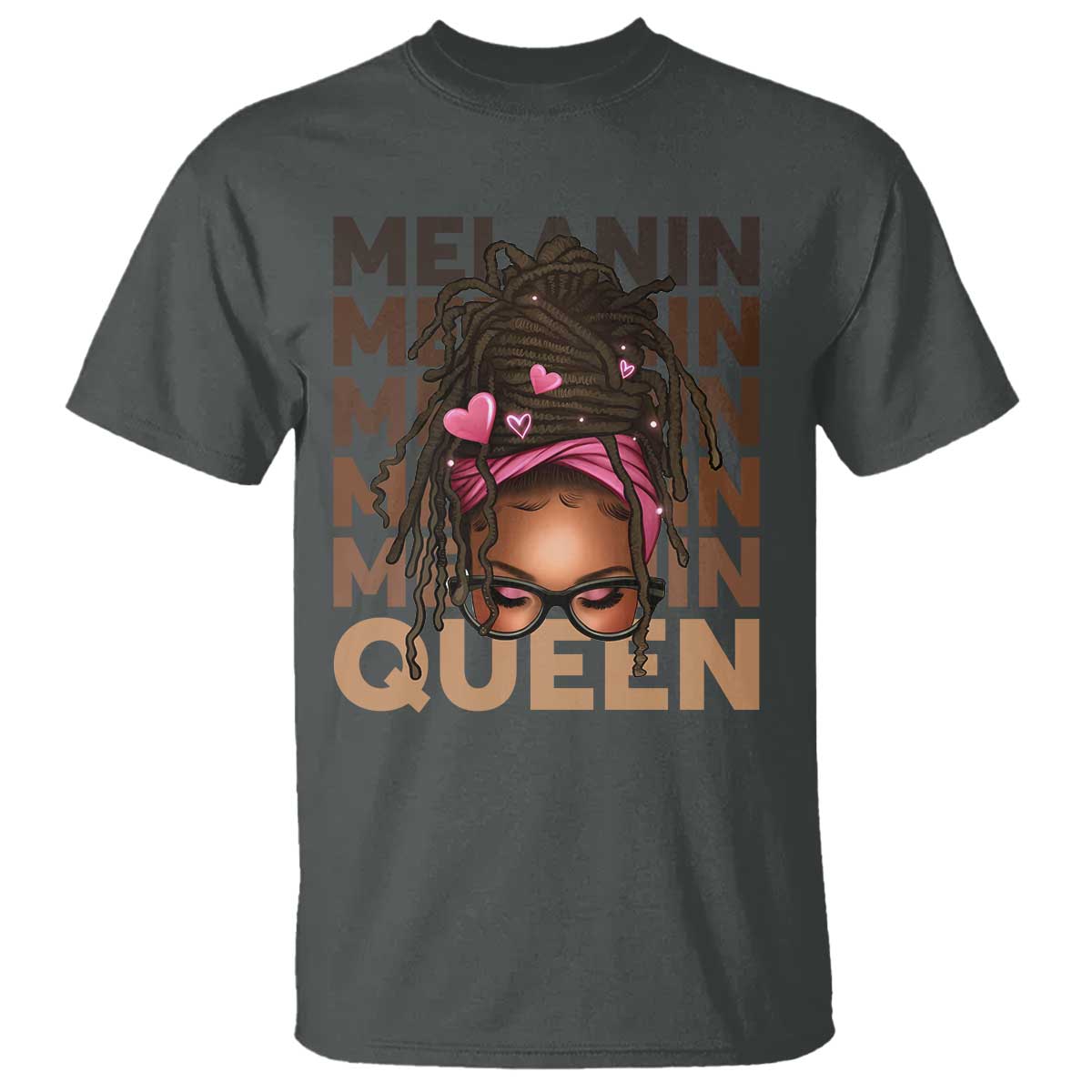african-american-pride-t-shirt-melanin-queen-afro-messy-bun