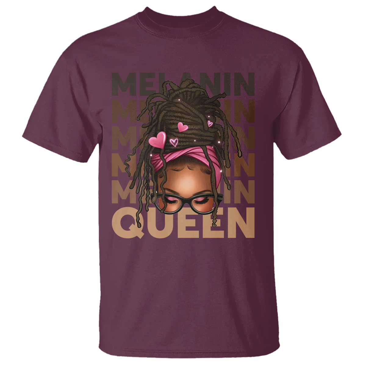 african-american-pride-t-shirt-melanin-queen-afro-messy-bun