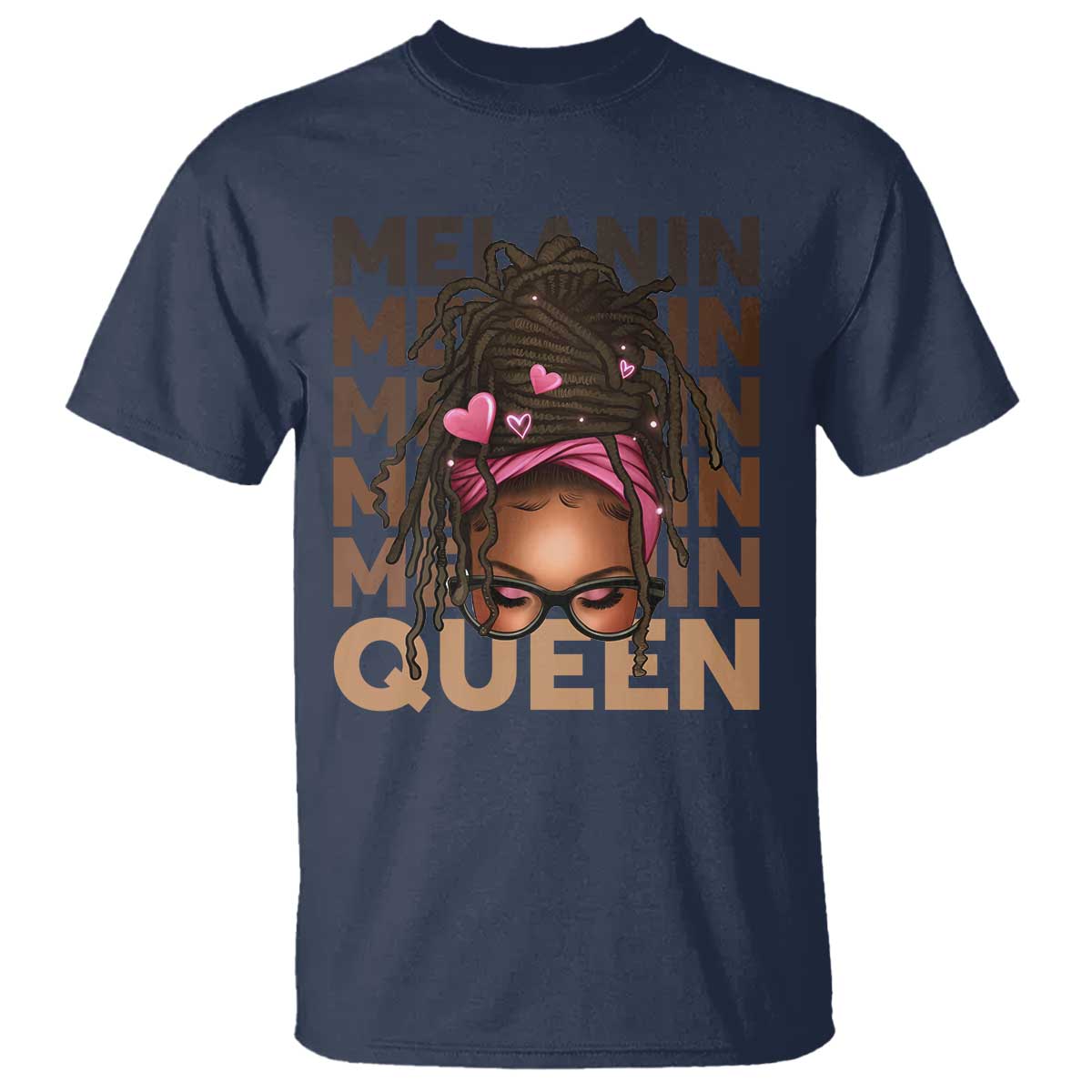 african-american-pride-t-shirt-melanin-queen-afro-messy-bun
