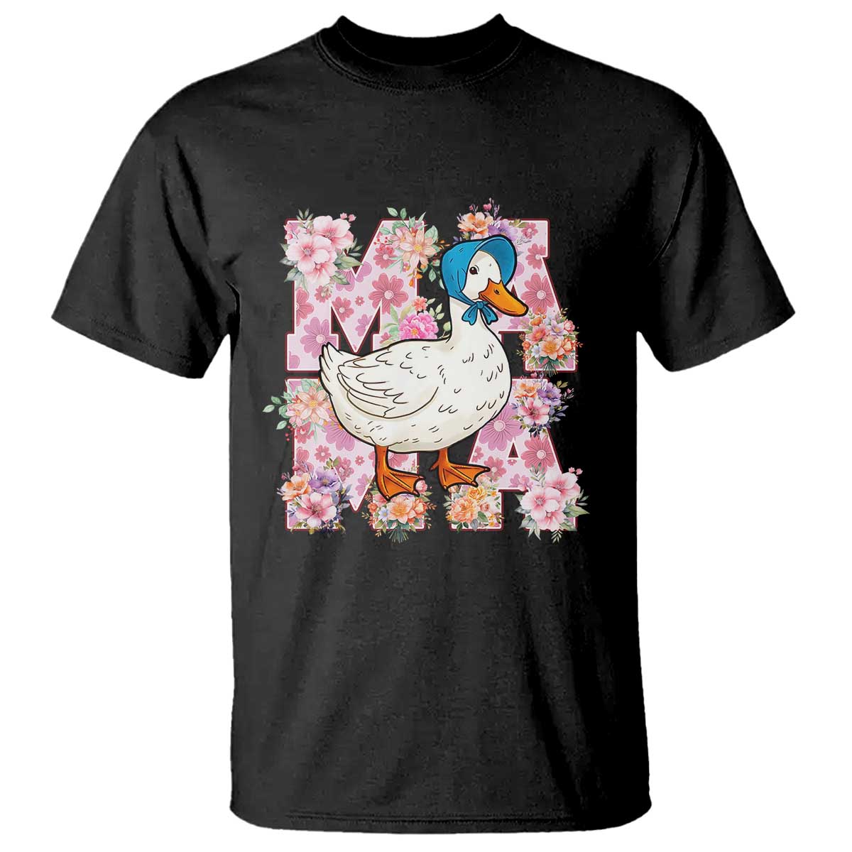 funny-silly-mama-goose-t-shirt-boho-flower-mothers-day