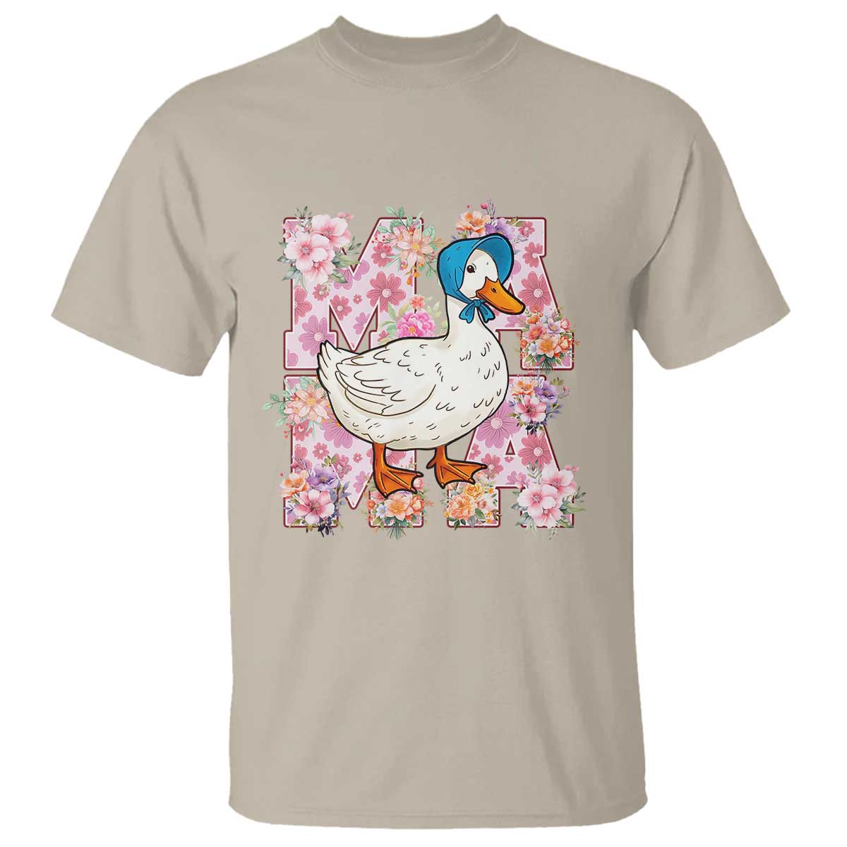 funny-silly-mama-goose-t-shirt-boho-flower-mothers-day