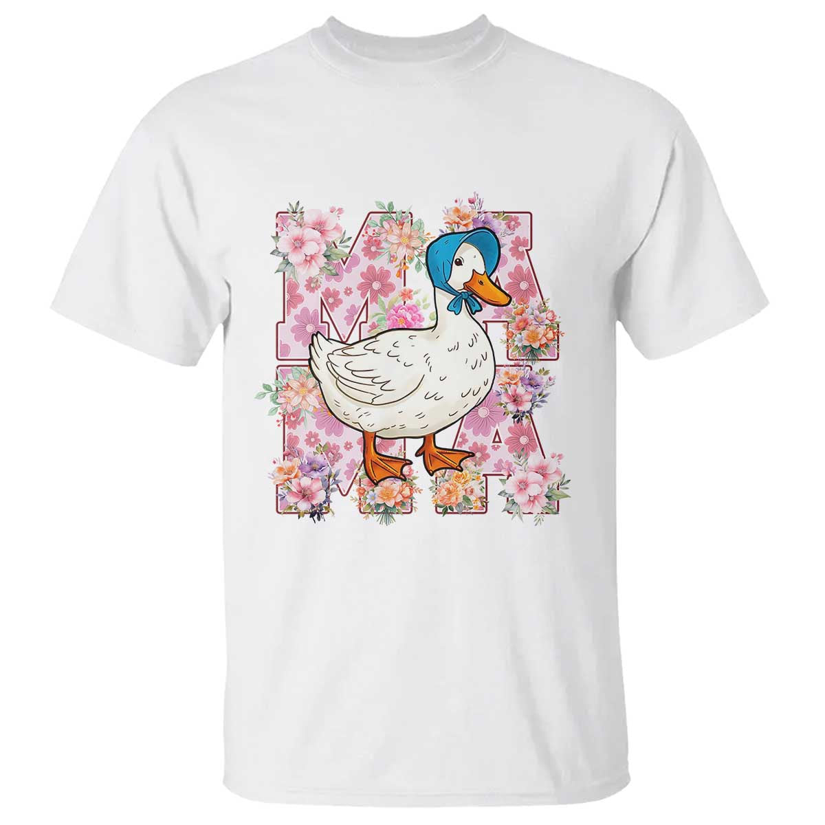 funny-silly-mama-goose-t-shirt-boho-flower-mothers-day