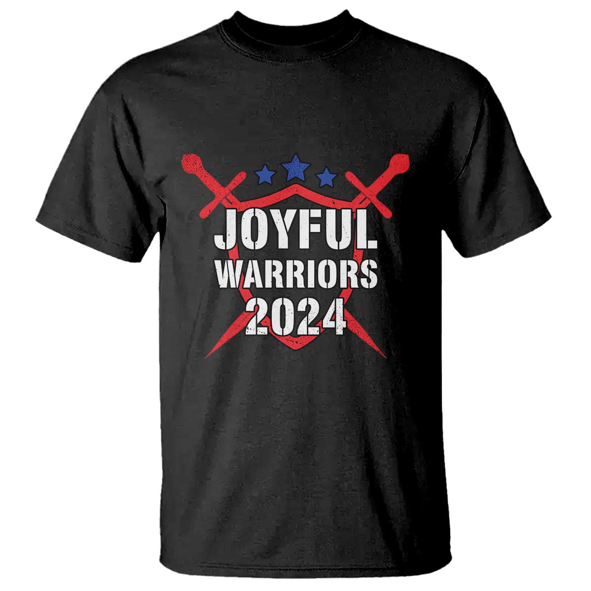 harris-walz-2024-t-shirt-joyful-warriors-vintage-sword-shield