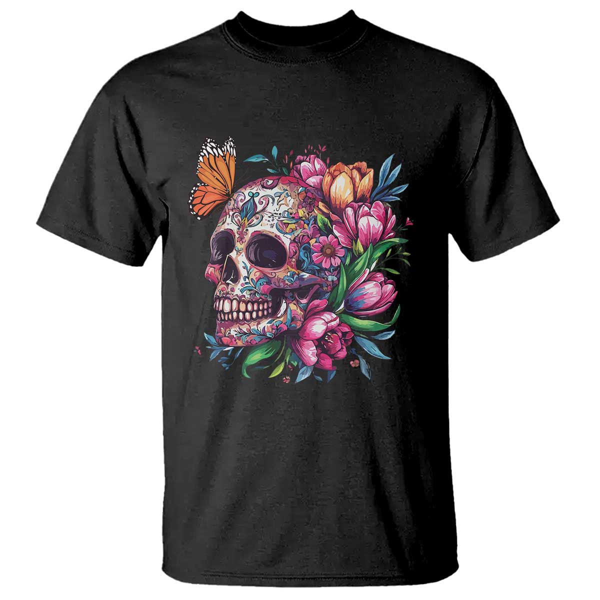 day-of-the-dead-t-shirt-vintage-sugar-skull-flower-butterfly