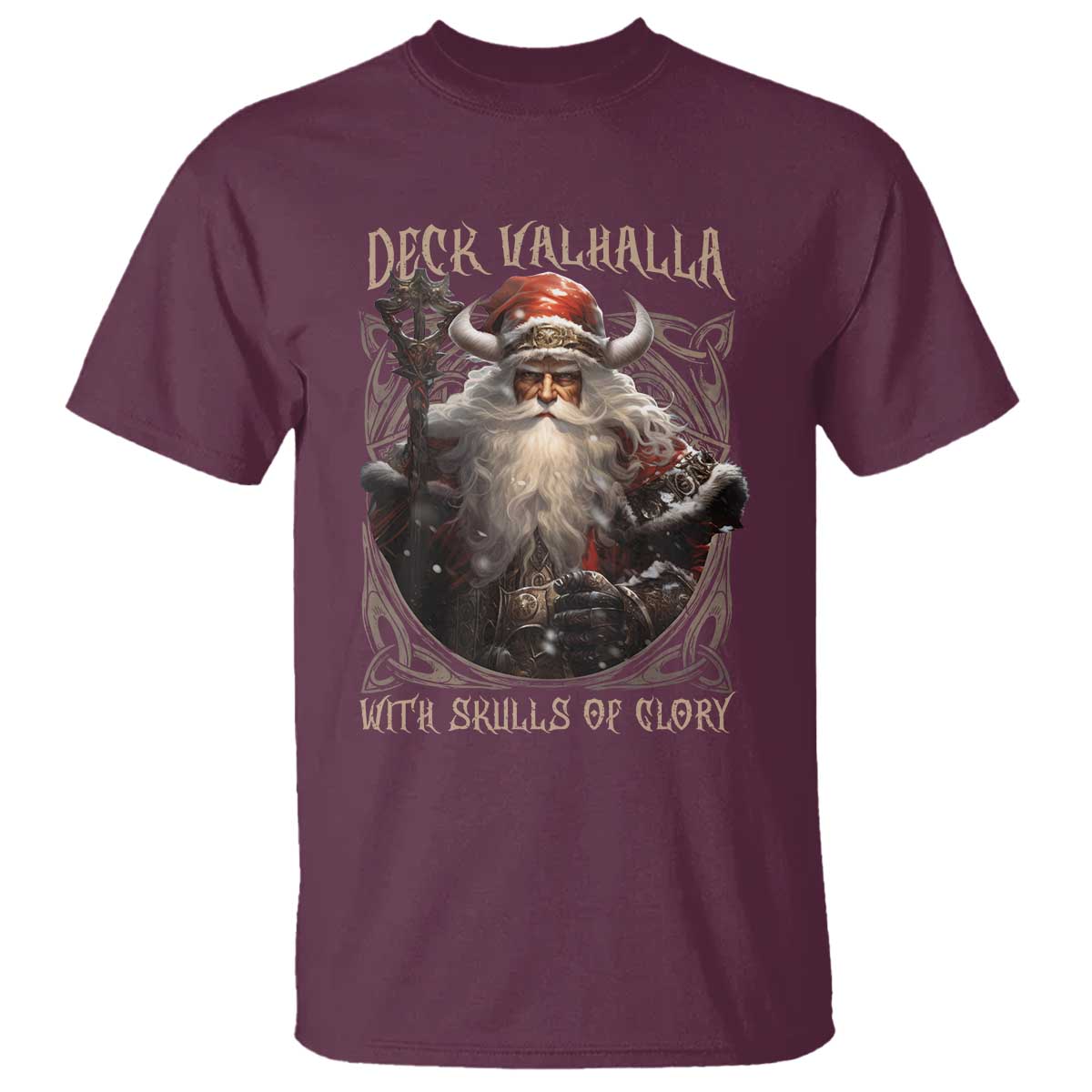 viking-christmas-t-shirt-deck-valhalla-with-skulls-of-glory-santa-yule-xmas