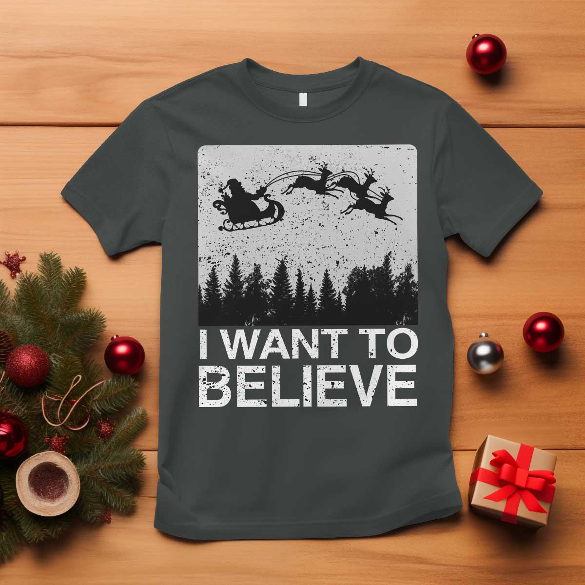 funny-christmas-santa-t-shirt-i-want-to-believe-sleigh-with-reindeers