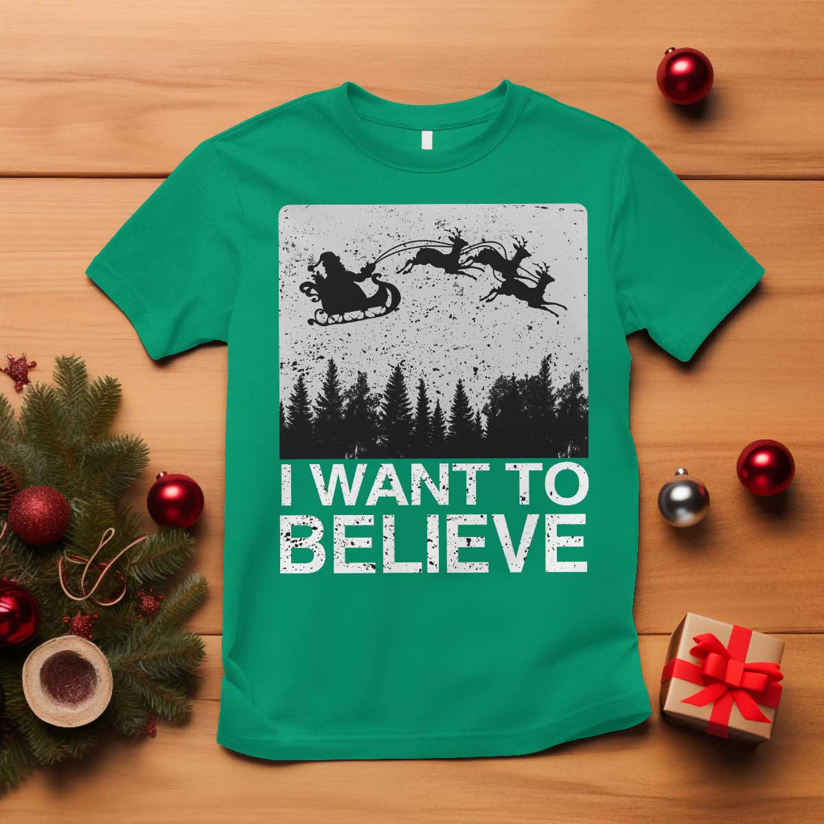 funny-christmas-santa-t-shirt-i-want-to-believe-sleigh-with-reindeers