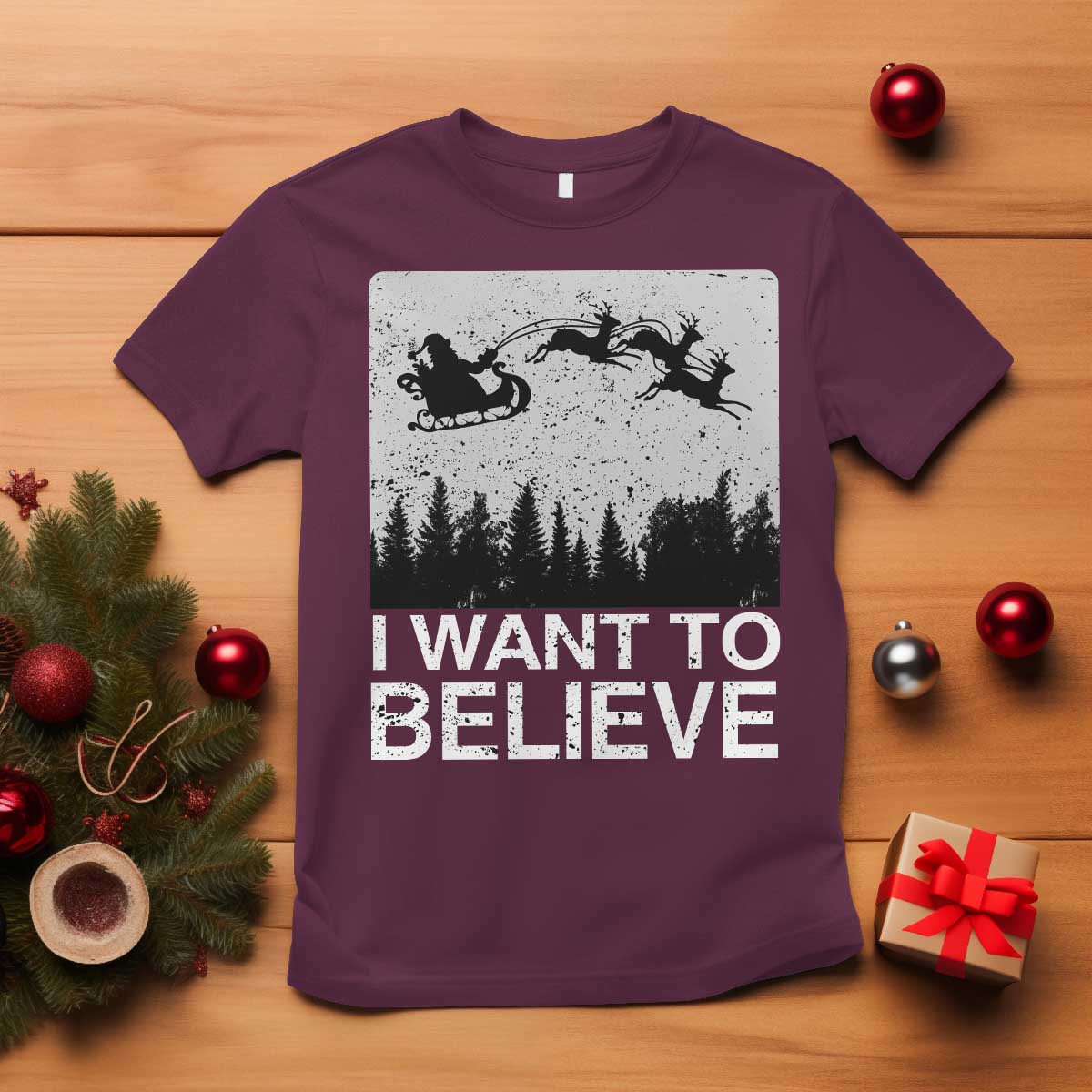 funny-christmas-santa-t-shirt-i-want-to-believe-sleigh-with-reindeers
