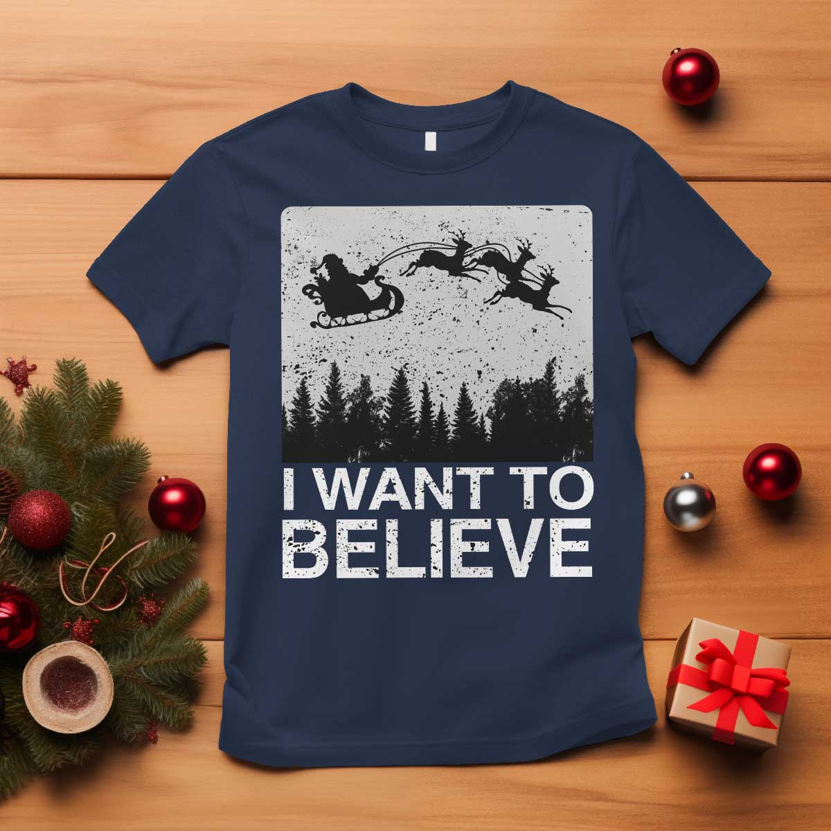 funny-christmas-santa-t-shirt-i-want-to-believe-sleigh-with-reindeers