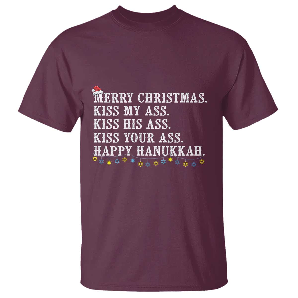 funny-merry-christmas-kiss-my-his-your-ass-happy-hanukkah-t-shirt