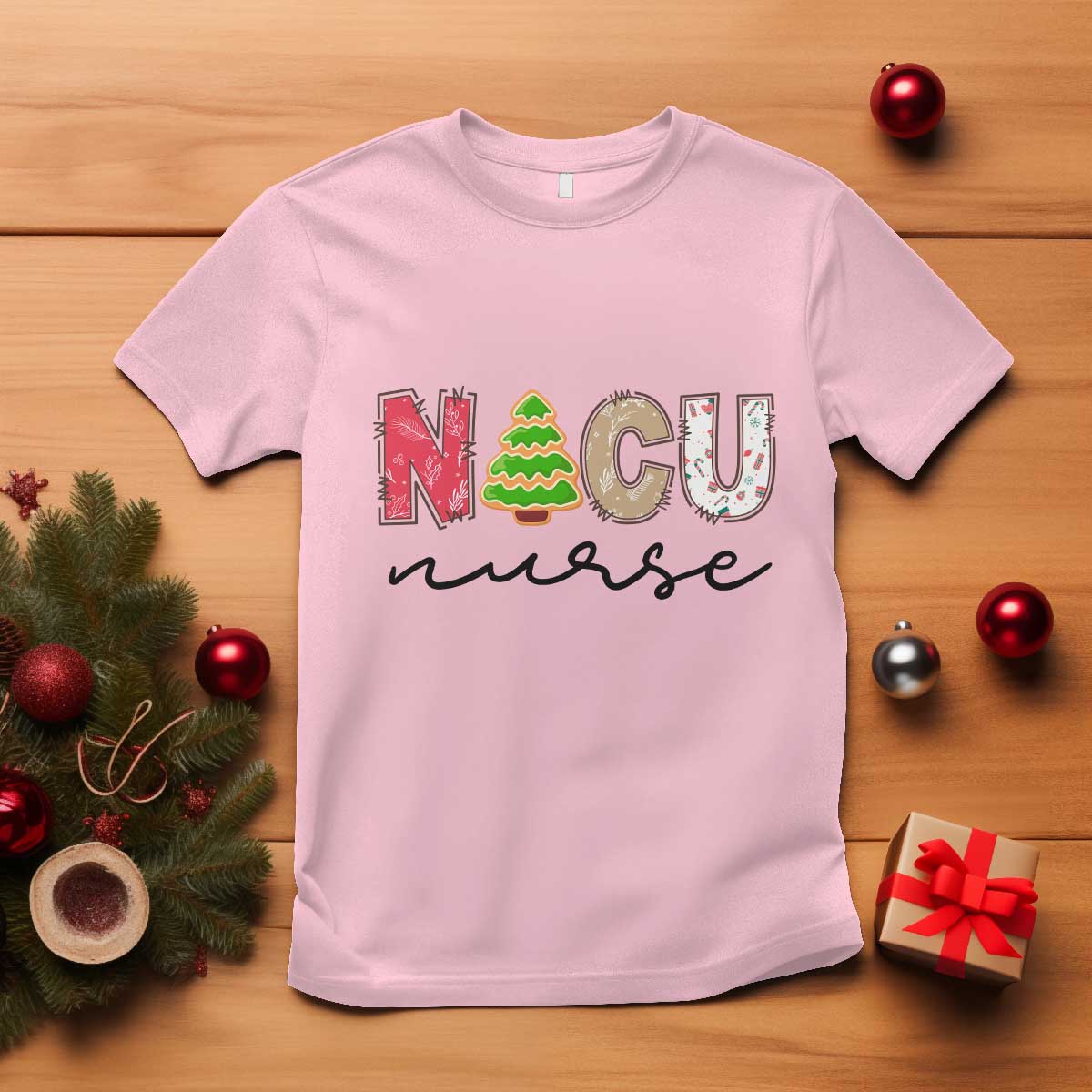 funny-nicu-labor-delivery-nurse-christmas-christmas-tree-t-shirt