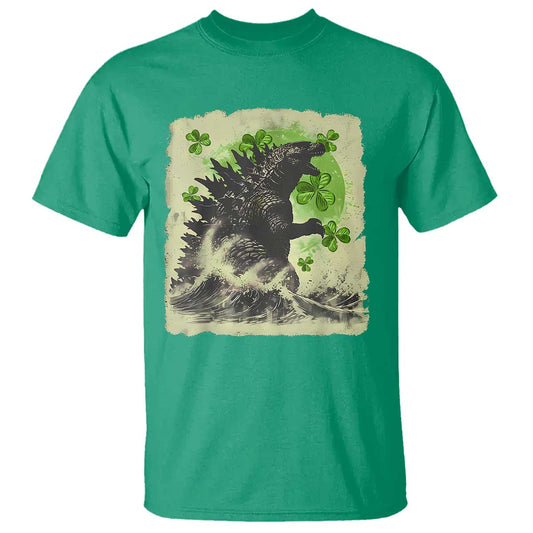 funny-st-patricks-day-japanese-giant-monster-t-shirt-vintage-shamrock-tsunami