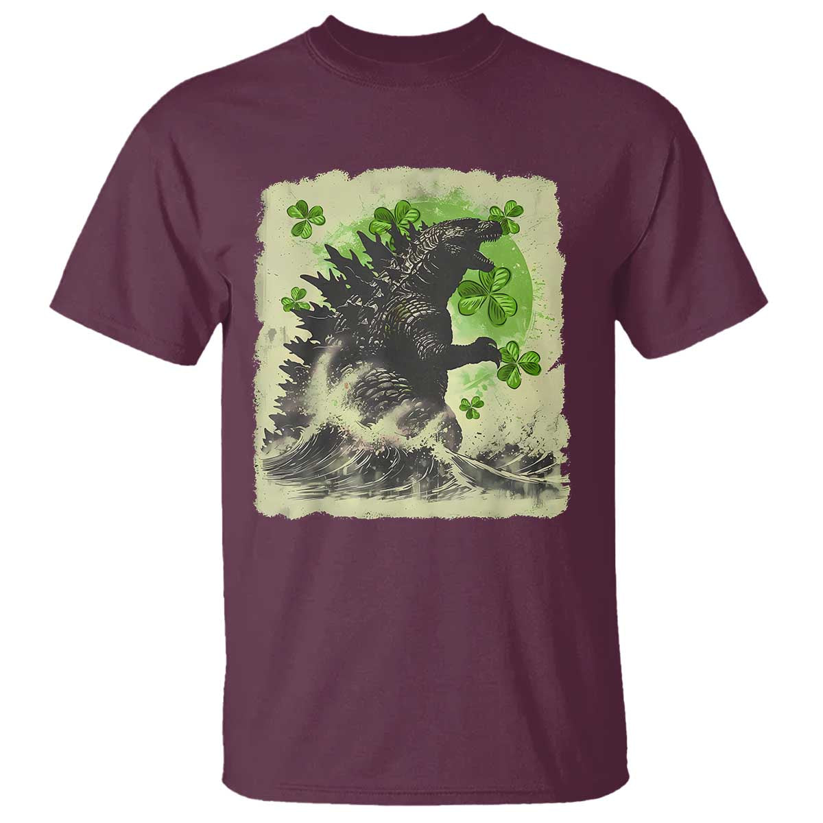 funny-st-patricks-day-japanese-giant-monster-t-shirt-vintage-shamrock-tsunami